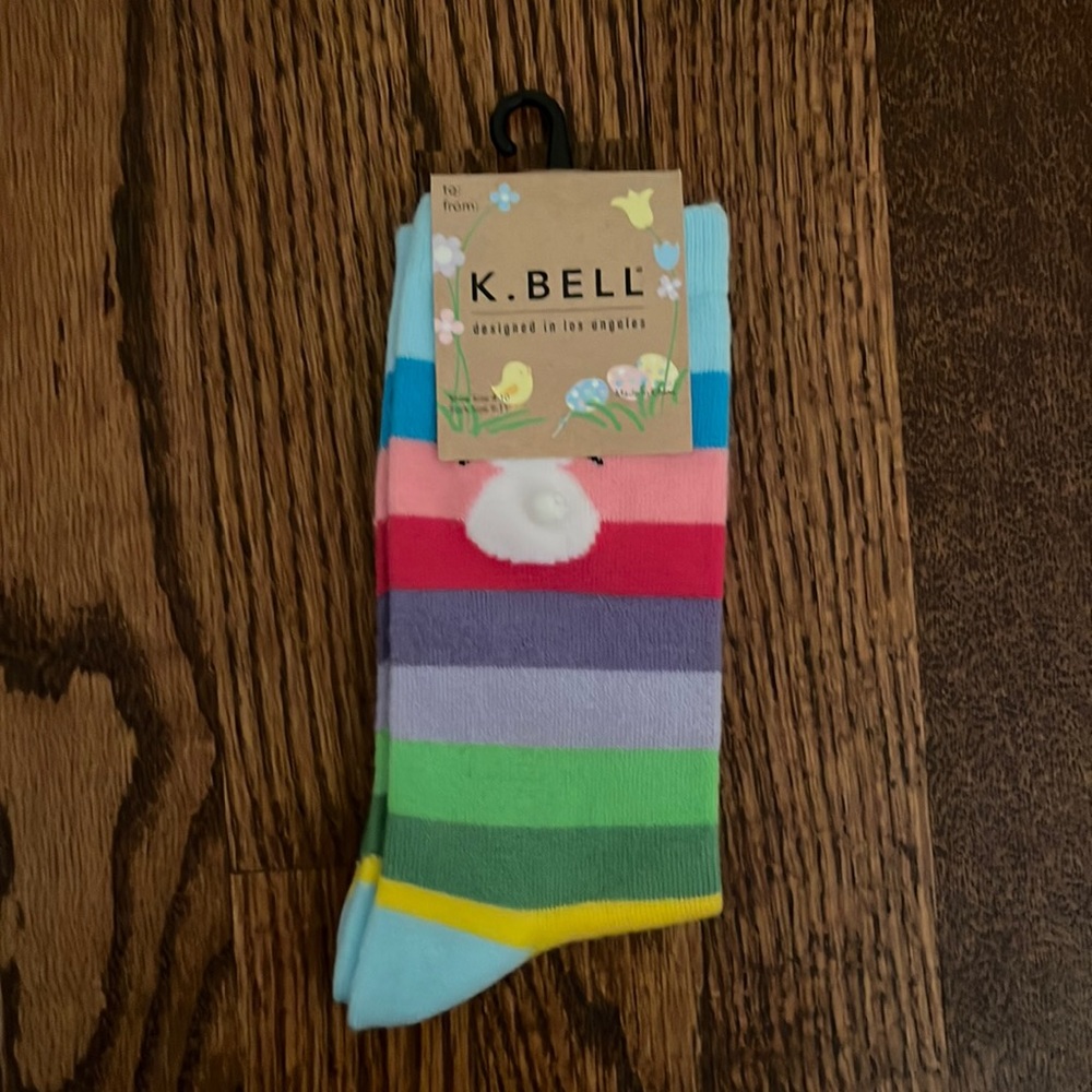 NWT K. Bell Easter Bunny Novelty Socks